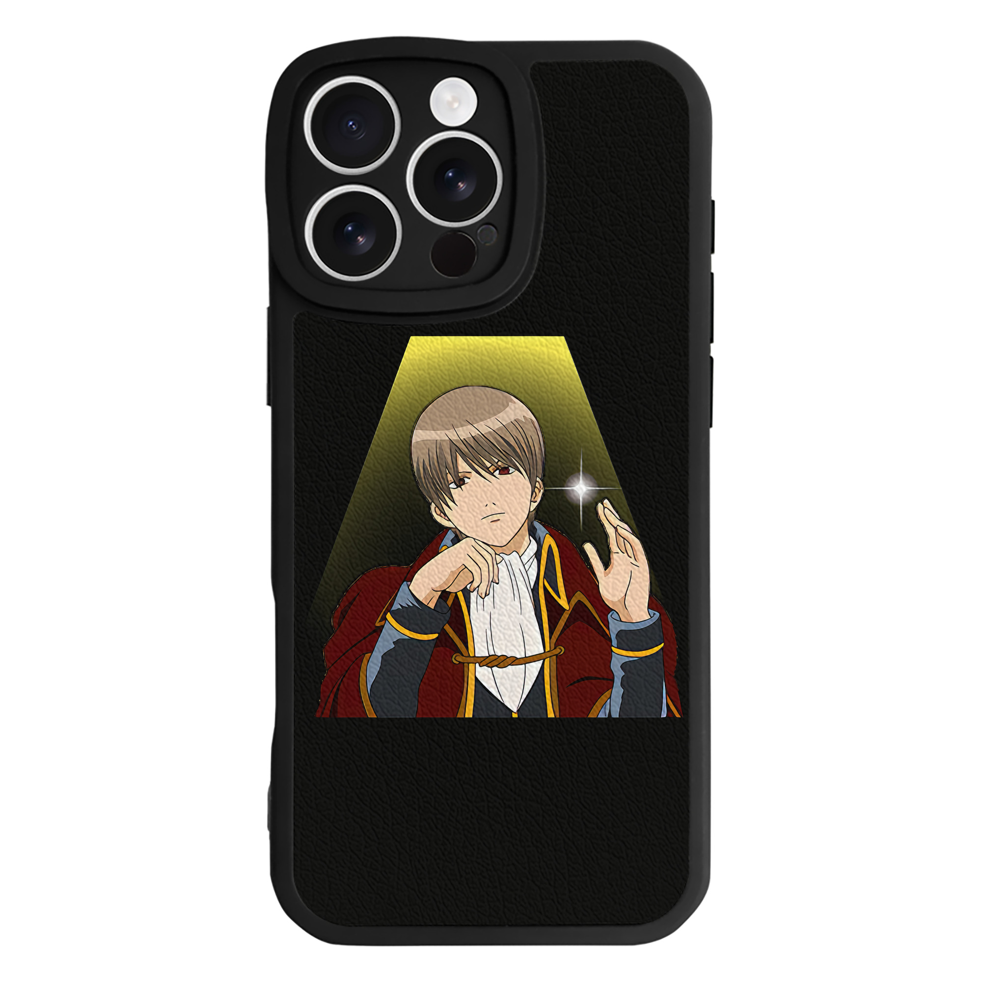 （画像用） ぎんたま 坂田銀時（さかたぎんとき） 神楽 志村新八（しむら しんぱち） GINTAMA Sakata Gintoki Kagura Shimura Shinpachi 【iPhone 16シリーズ対応】シリコンスマホケース（レザー調） 材質：シリコン